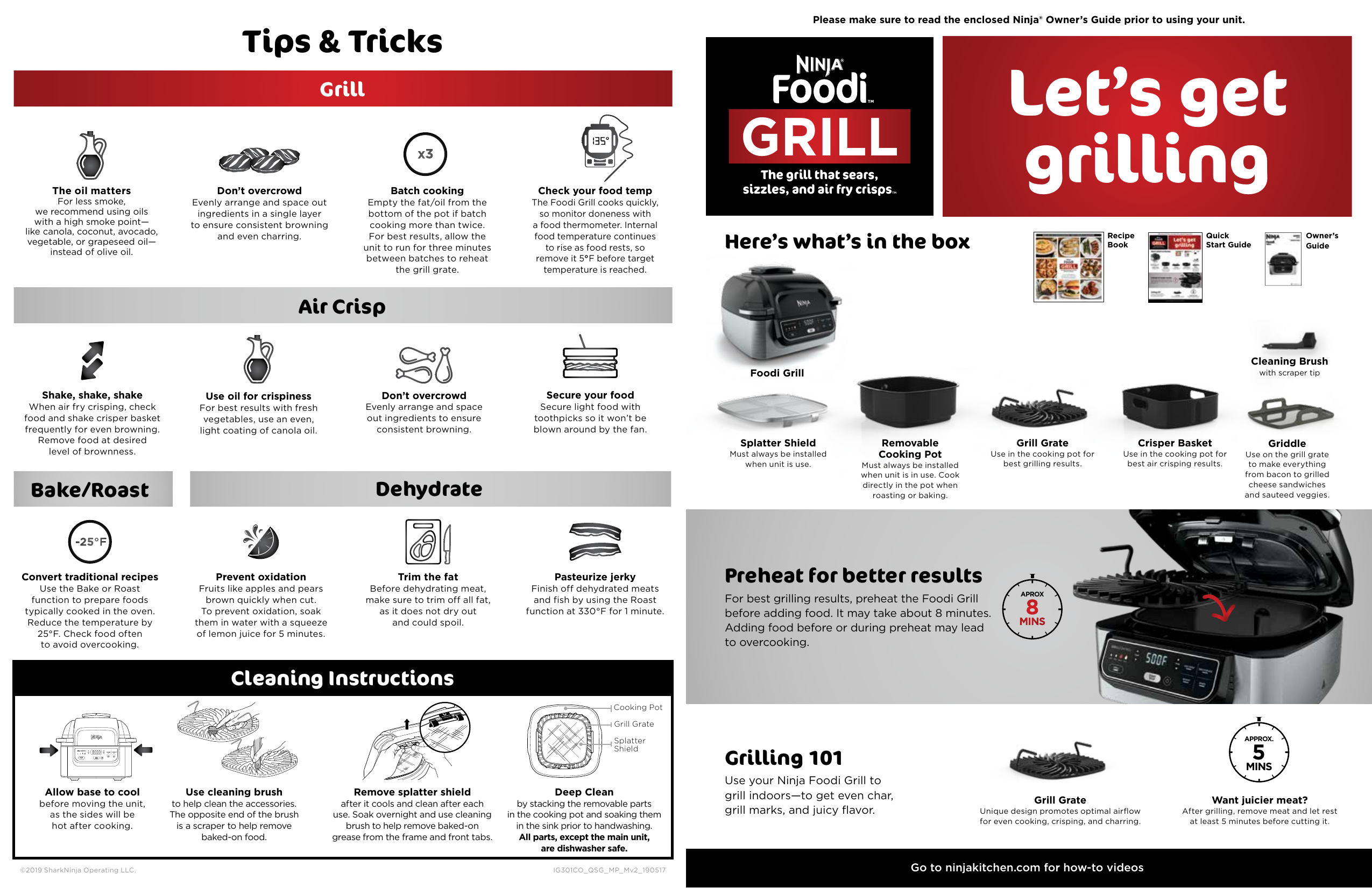 Ninja AG301 Foodi® 4-in-1 Indoor Grill with 4-Quart Air Fryer Inspiration  Guide, Manualzz