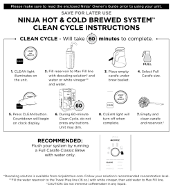 Ninja CP301 Hot and Cold Brewed System Instruction Manual