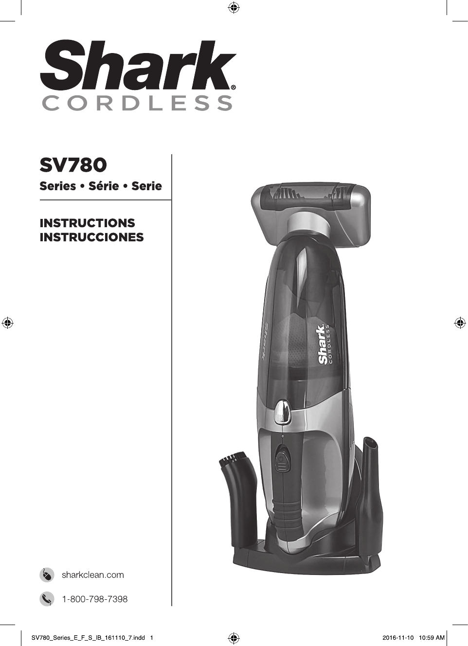 Shark SV780 Cordless Pet Perfect® II 