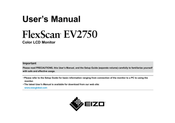 Eizo EV2750 User Manual | Manualzz