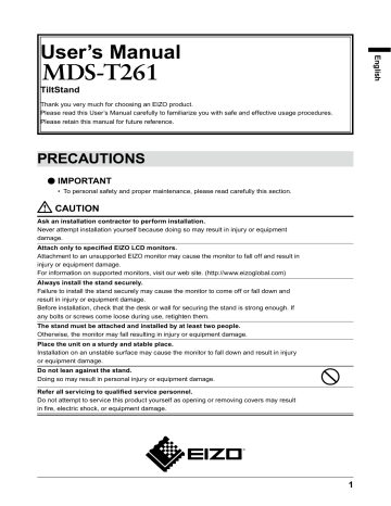 Eizo MDS-T261 User Manual | Manualzz