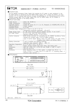 Toa Vx 00ds 301h Quick Start Guide User Manual