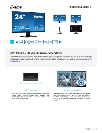 Iiyama Prolite Xu2493hs B1 Specification Manualzz