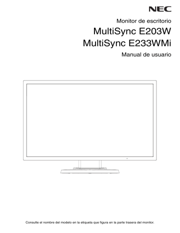 NEC MultiSync E233WMi Manual de usuario | Manualzz