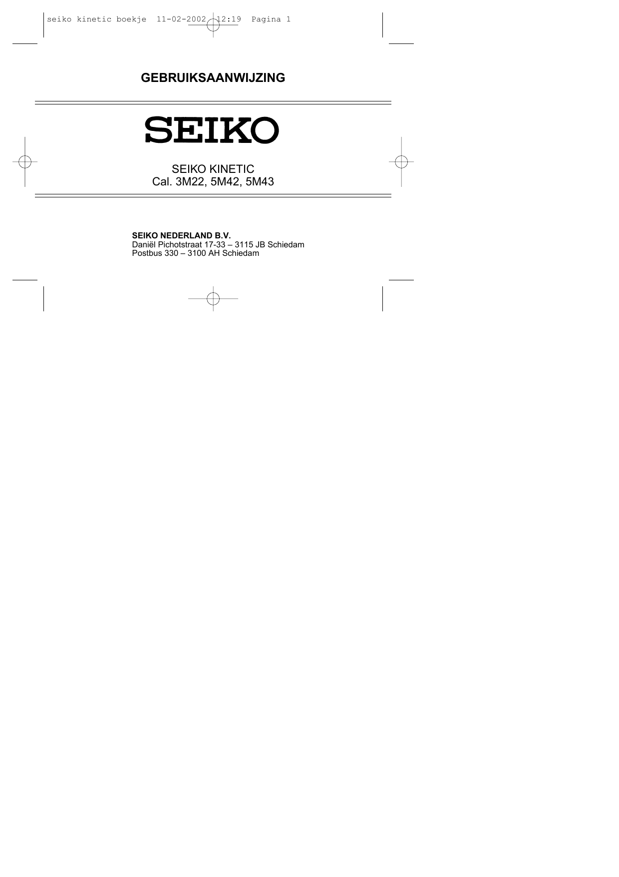 Seiko 5M45 Flemish Handleiding | Manualzz