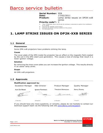 Barco DP2K-32B User manual