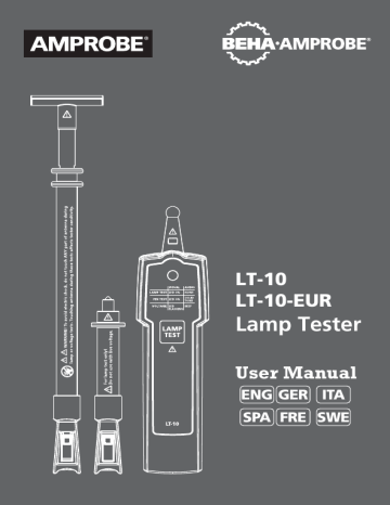 Attaching and Removing the Adaptor. Amprobe Lamp Tester, LT-10 Lamp Tester | Manualzz