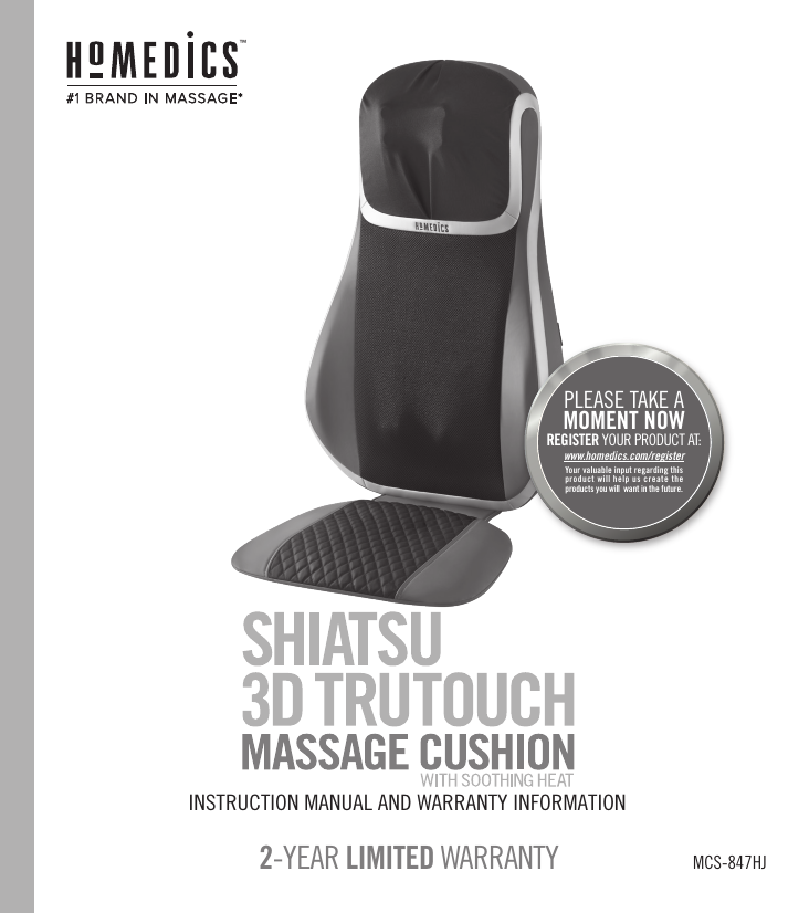 Shiatsu 3d trutouch massage cushion sale