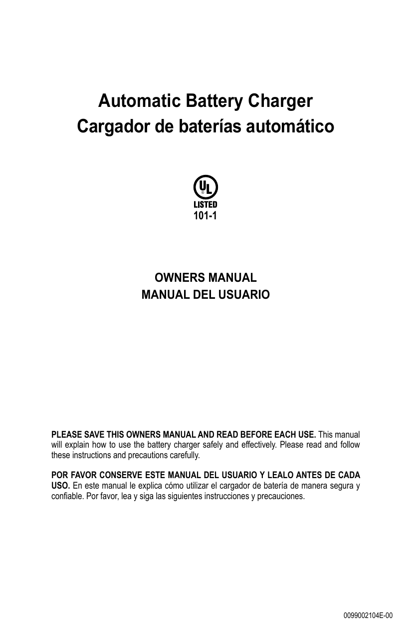 Schumacher SC1309 Automatic Battery Charger Owner's manual | Manualzz