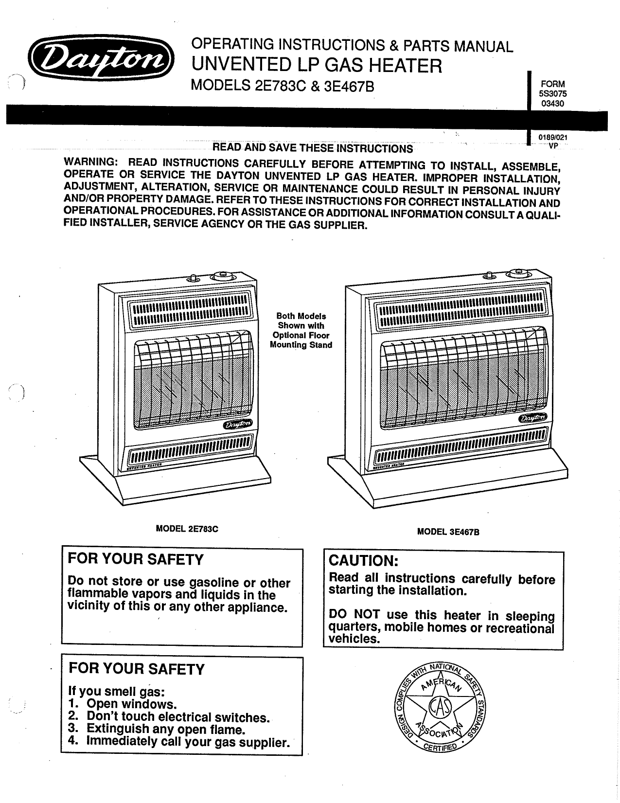 Desa 2E783C Wall Heaters Owner manual | Manualzz