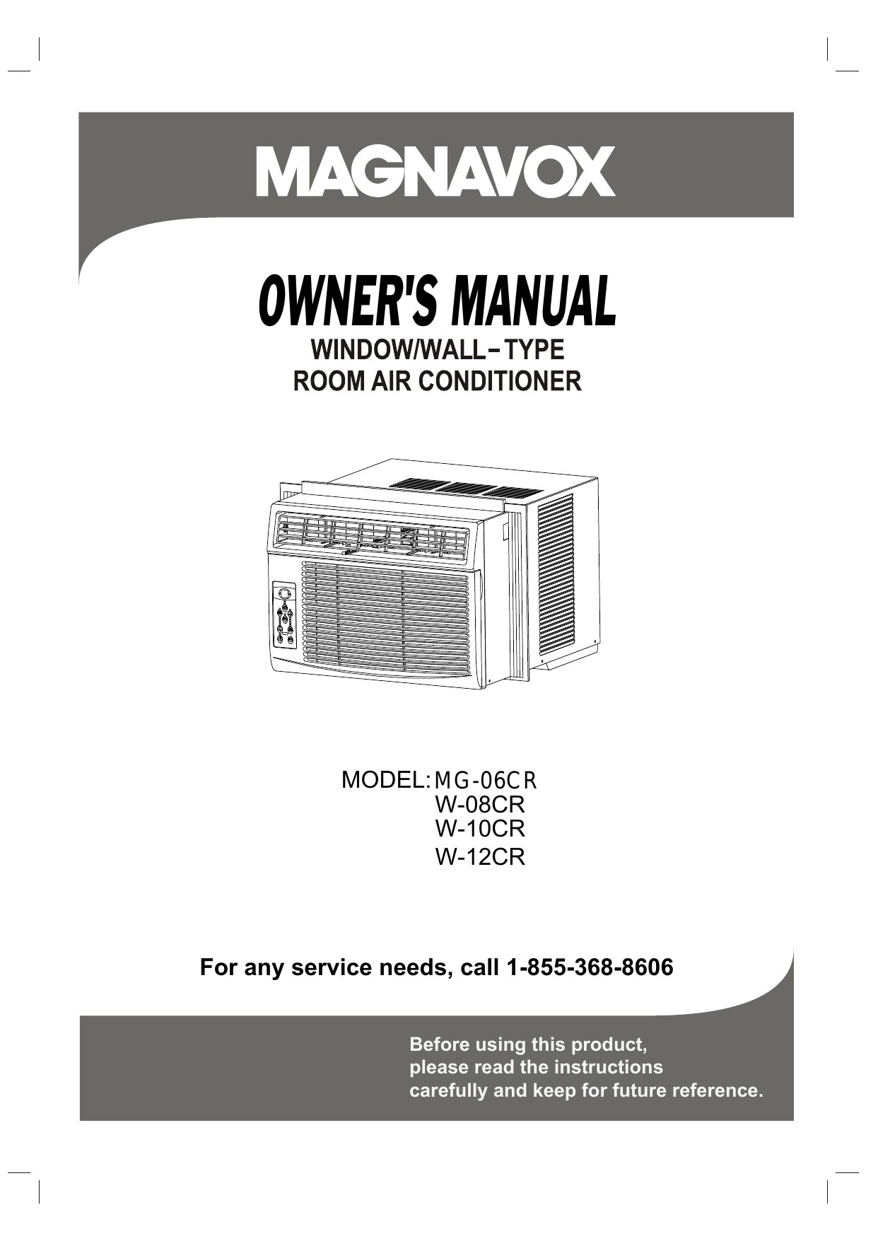 Magnavox Mg 06cr Mg 06cr3 6 000 Btu Window Air Conditioner Owner S Manual Manualzz