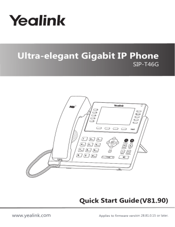 Yealink SIP-T46G Quick start guide | Manualzz