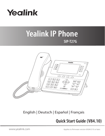 Yealink SIP-T27G Guía de inicio rápido | Manualzz