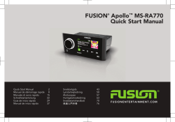 Fusion Ms Ra770 Installation Guide Owner S Manual Quick Start Guide