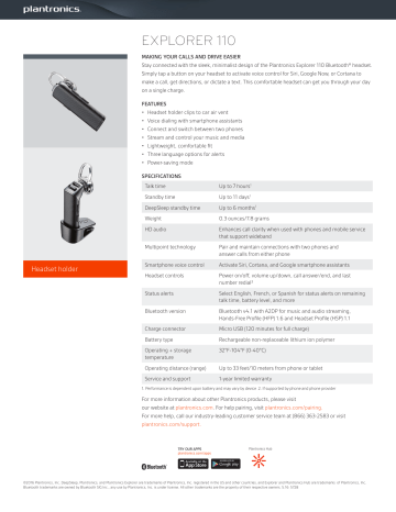 Plantronics Explorer 100 Series Product 