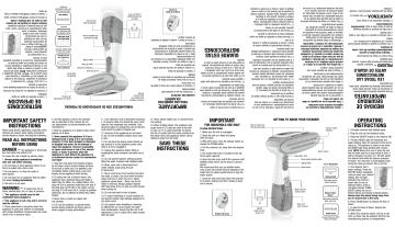 Conair GS59 Turbo ExtremeSteam® Handheld Fabric Steamer Instruction