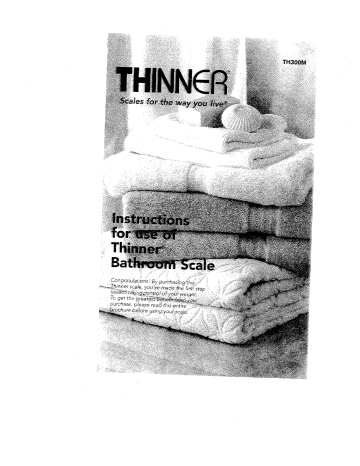 CONAIR TH100 Thinner Analog Bathroom Scales Instructions