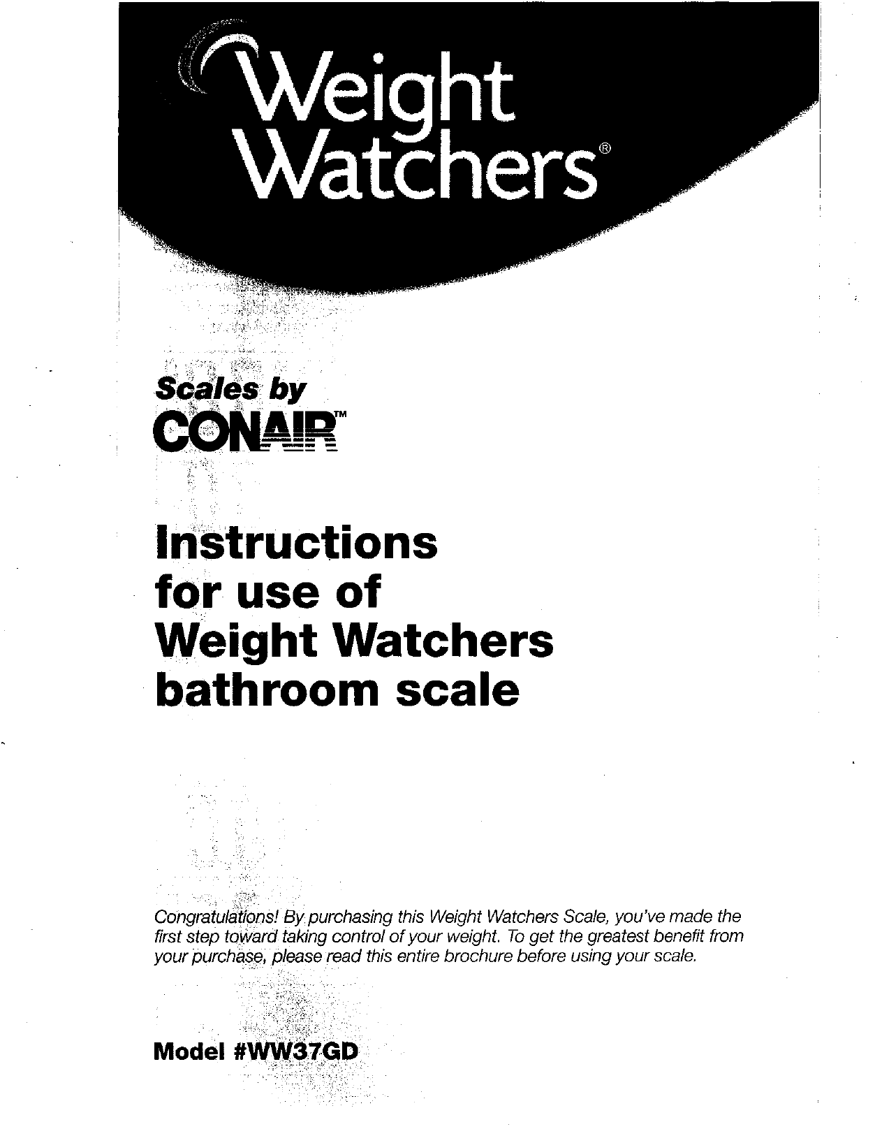 User manual Conair Weight Watchers WW711F (English - 12 pages)