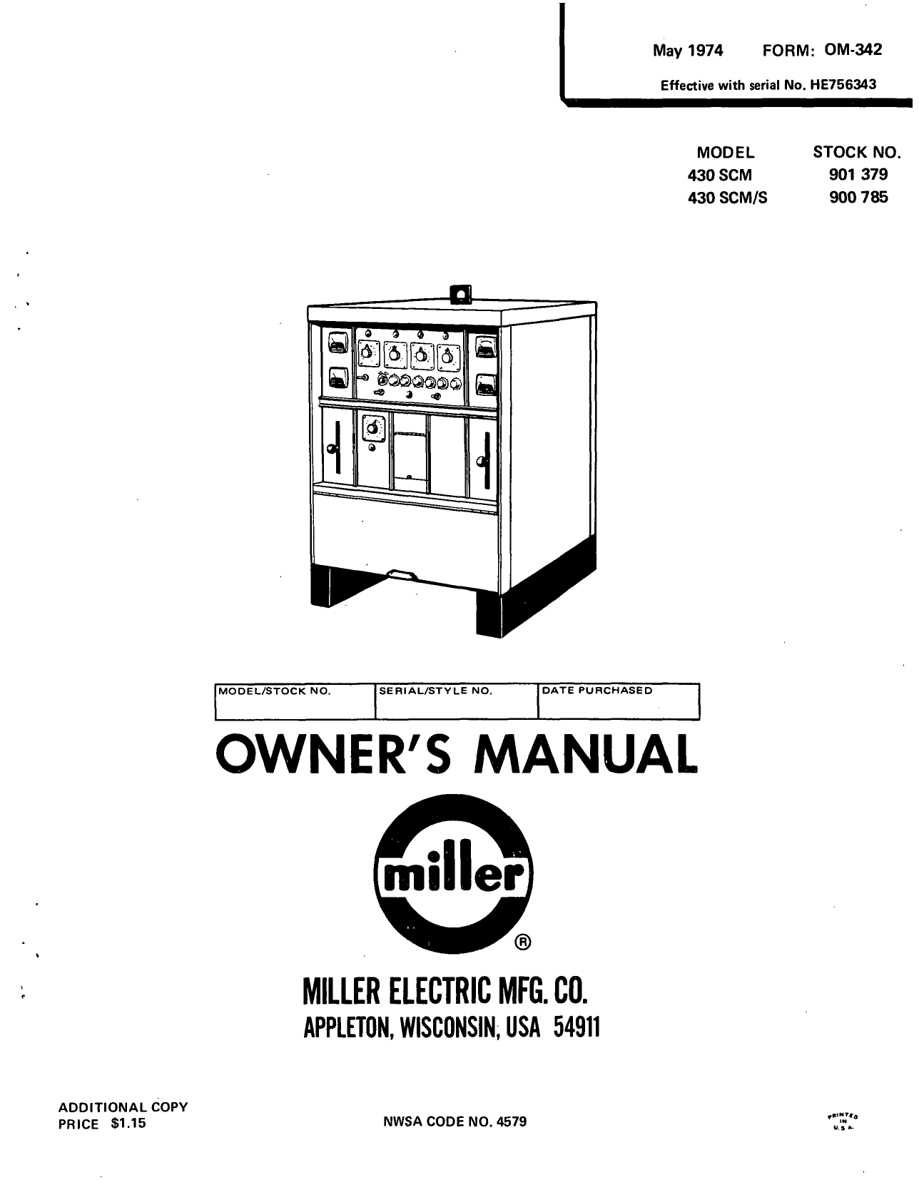 Miller 430 Scm User Manual Manualzz