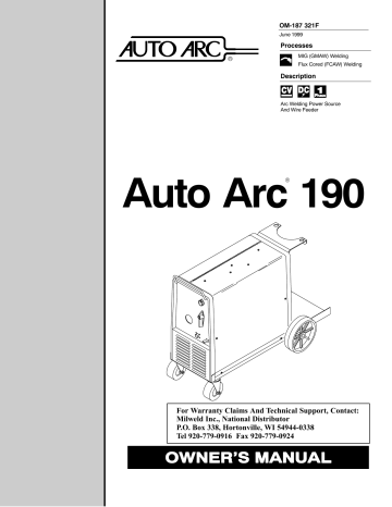 Miller AUTO ARC 190 User manual | Manualzz