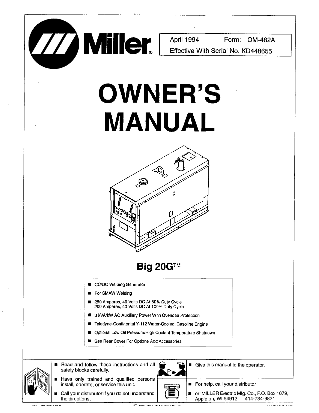 Miller Kd Owner S Manual Manualzz