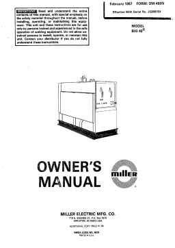 Miller BIG 40 User manual