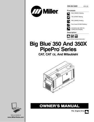 Miller BIG BLUE 350 PIPEPRO (MITSUBISHI) User manual | Manualzz