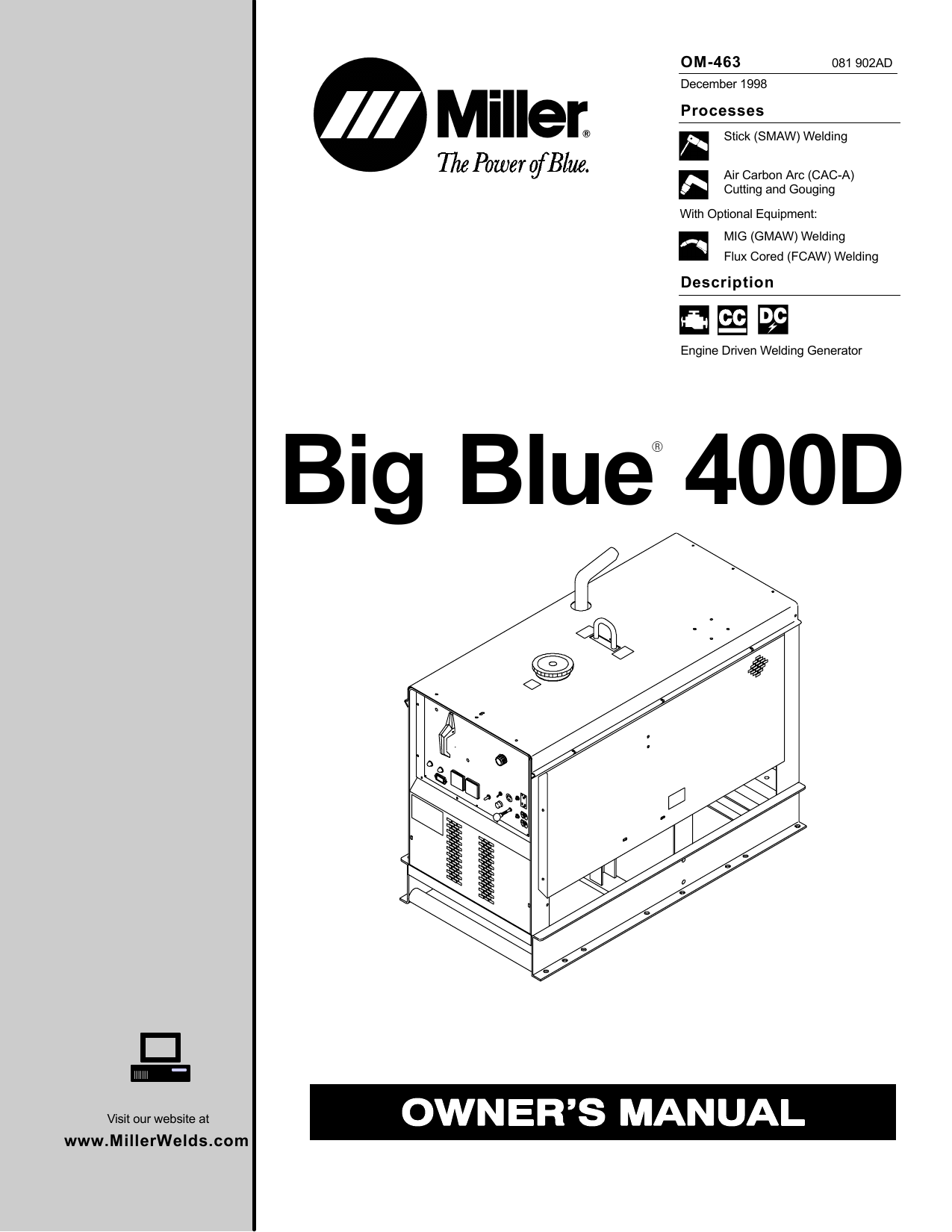 Miller Big Blue 400d Deutz 912 User Manual Manualzz Miller Big Blue 400d Deutz 912 User Manual Manualzz