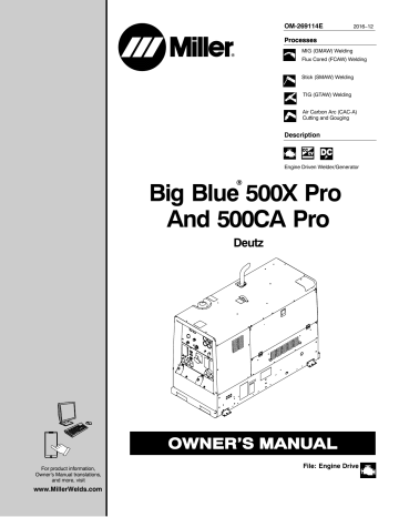 Miller BIG BLUE 500X PRO User manual | Manualzz