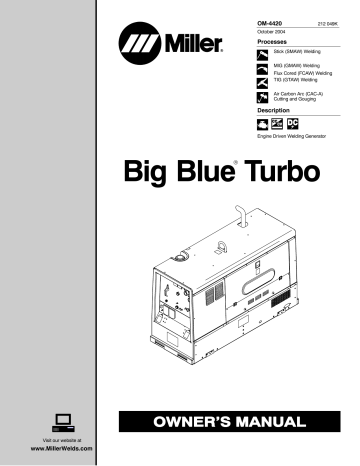 Miller BIG BLUE TURBO User Owner’s Manual | Manualzz