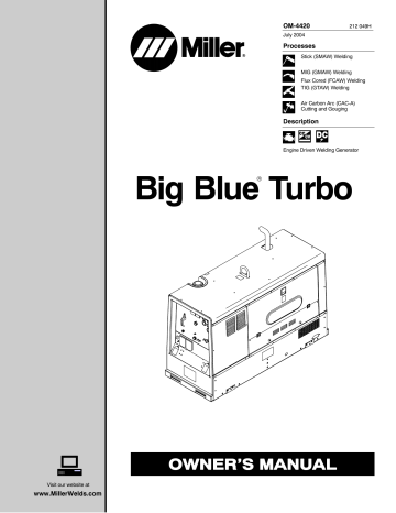 Miller BIG BLUE TURBO Owner’s Manual | Manualzz
