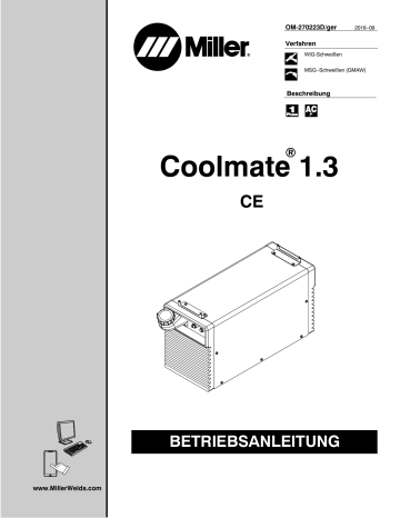 Miller COOLMATE 1.3 CE (EXPORT) Benutzerhandbuch | Manualzz