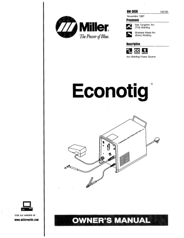 Miller ECONOTIG Owner’s Manual | Manualzz