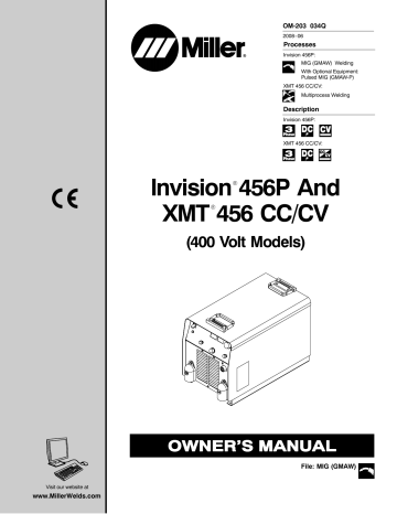 Miller XMT 456 CC/CV (400 VOLT) CE User manual | Manualzz
