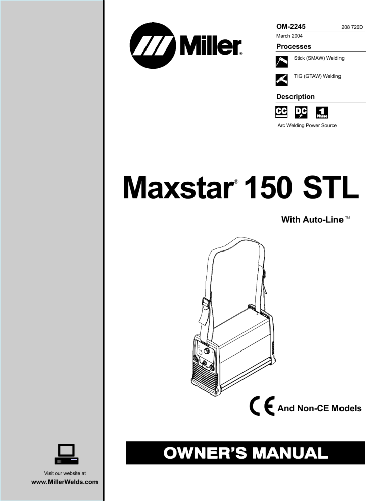 Miller LE160247 Owner's manual | Manualzz