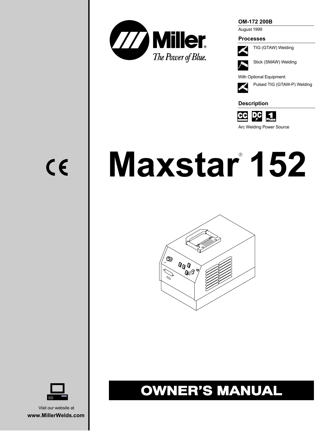 MILLER MAXSTAR 152 AND 175 SERVICE TECHNICAL MANUAL Business