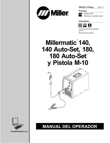Miller MILLERMATIC 180 AND M-10 GUN Manual de usuario | Manualzz
