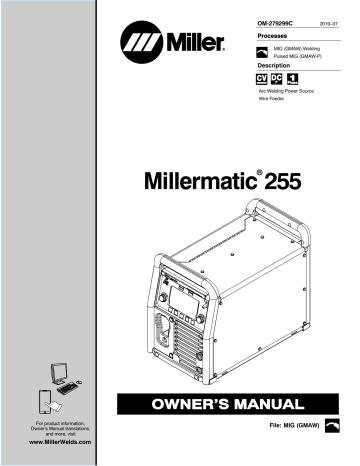 Miller MILLERMATIC 255 User manual | Manualzz