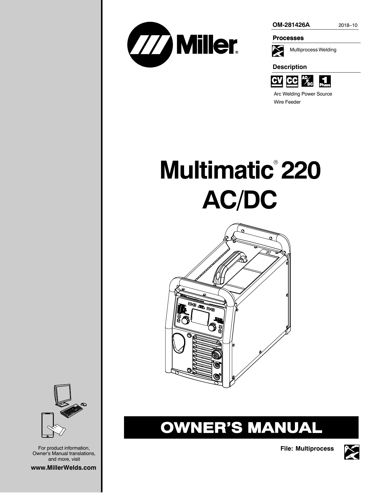 Miller Multimatic 220 Ac Dc User Manual Manualzz