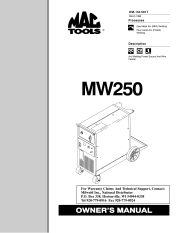 Miller MW250 User manual | Manualzz