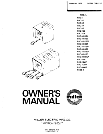 Miller RHC-3 User manual | Manualzz