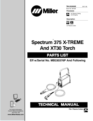 Miller SPECTRUM 375 X-TREME AND XT30 TORCH User manual | Manualzz