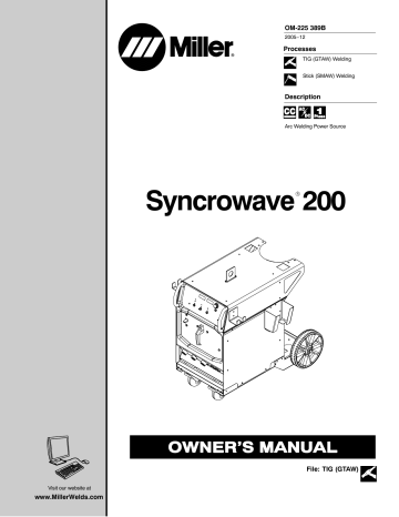 Miller SYNCROWAVE 200 Owner’s Manual | Manualzz