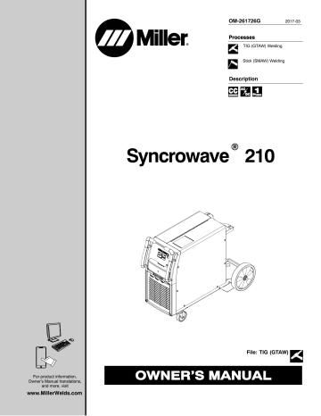 Miller SYNCROWAVE 210 Owner’s Manual | Manualzz