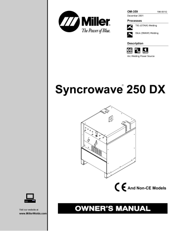 Miller SYNCROWAVE 250 DX Owner’s Manual | Manualzz