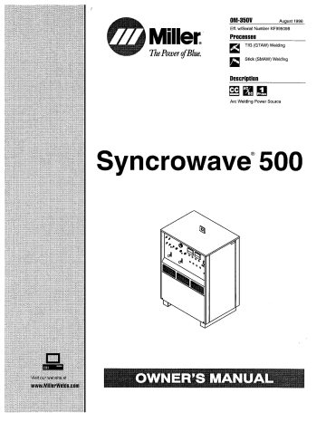 Miller SYNCROWAVE 500 User manual | Manualzz