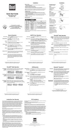 Dual MXD337BT - Owner's manual, Quick start guide