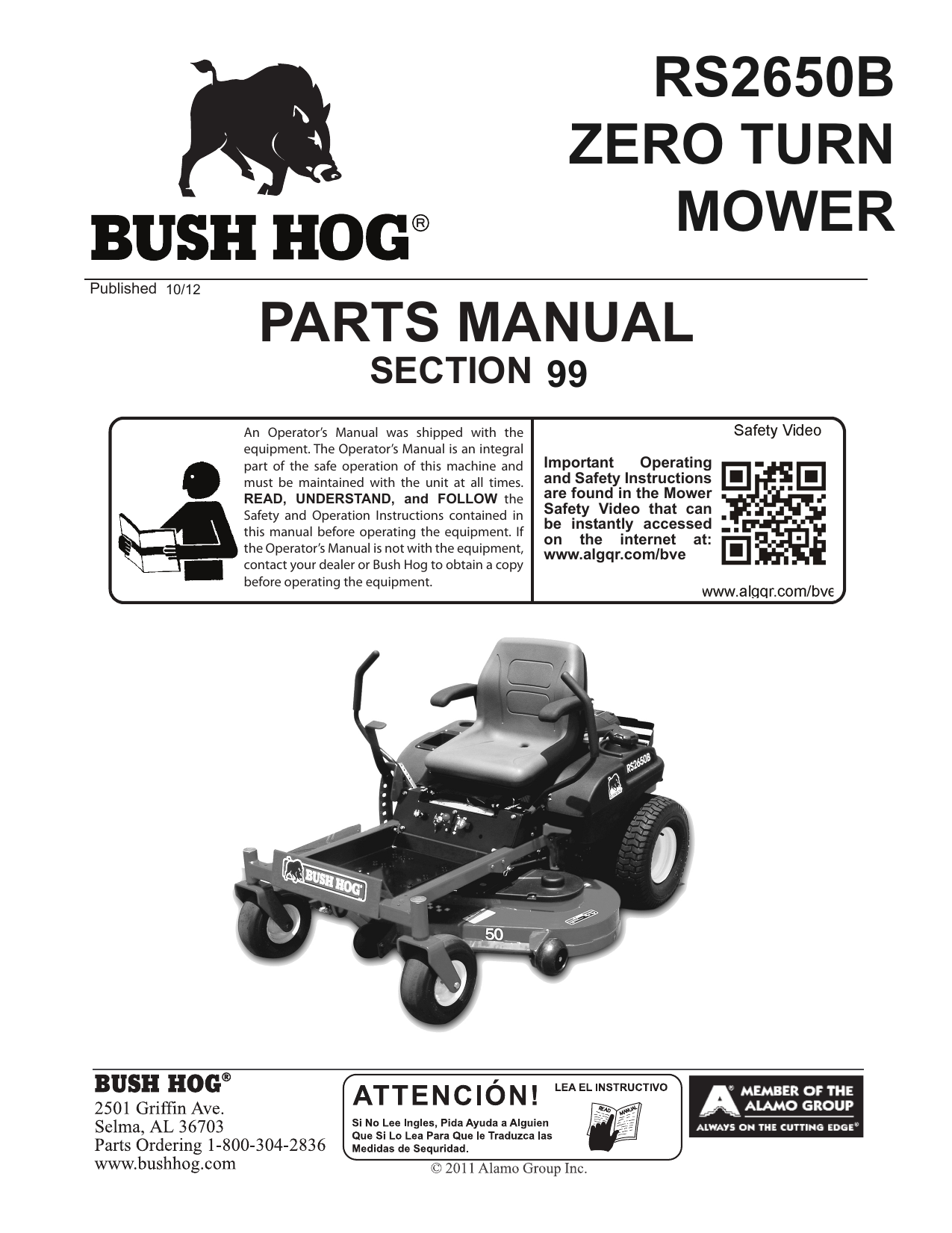 Bush Hog Zero Turn Mower Parts Diagram