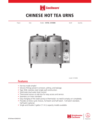 Chinese Hot Tea Urns - Grindmaster