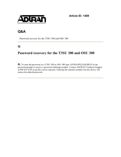 Adtran Password Recovery For The T3su 300 And Osu 300 Owner S Manual Manualzz Com